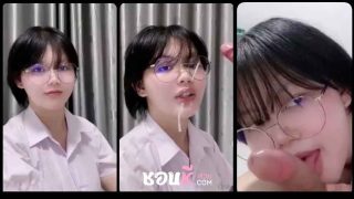 onlyfans kaminarixx คลิปหลุดน้องแว่นนักศึกษาสุดร่านช่วนรุ่นพี่มาถ่ายคลิปเย็ดลงโอนลี่แฟนอมเสียวเย็ดมันโดนน้ำแตกใส่เต็มหน้า